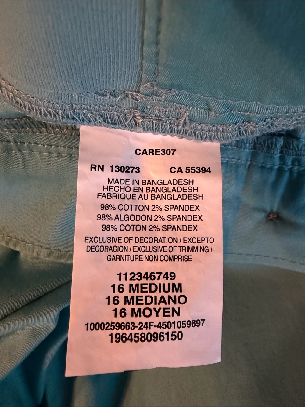 NEW Lee Women’s Teal Capri Cargo Shorts size 16M - Picture 4 of 10